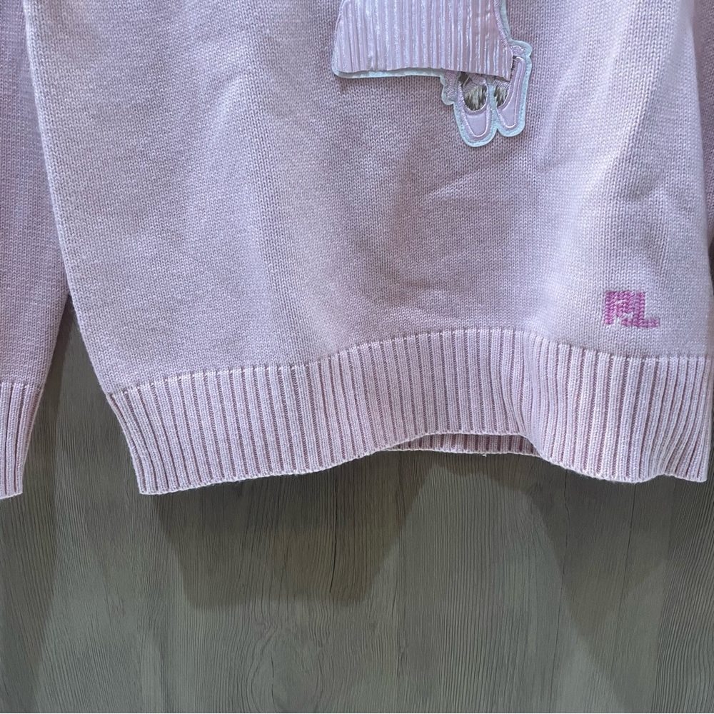 Polo by Ralph Lauren Pink Sweater with Bear Design - Picture 7 of 9
